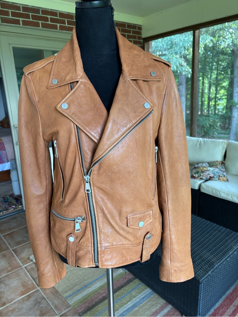 7 for All Mankind leather moto jacket